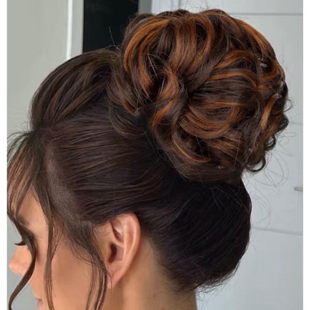 Messy Bun Hair Piece Wavy Curly Scrunchies Synthetic Ponytail Hair Extension